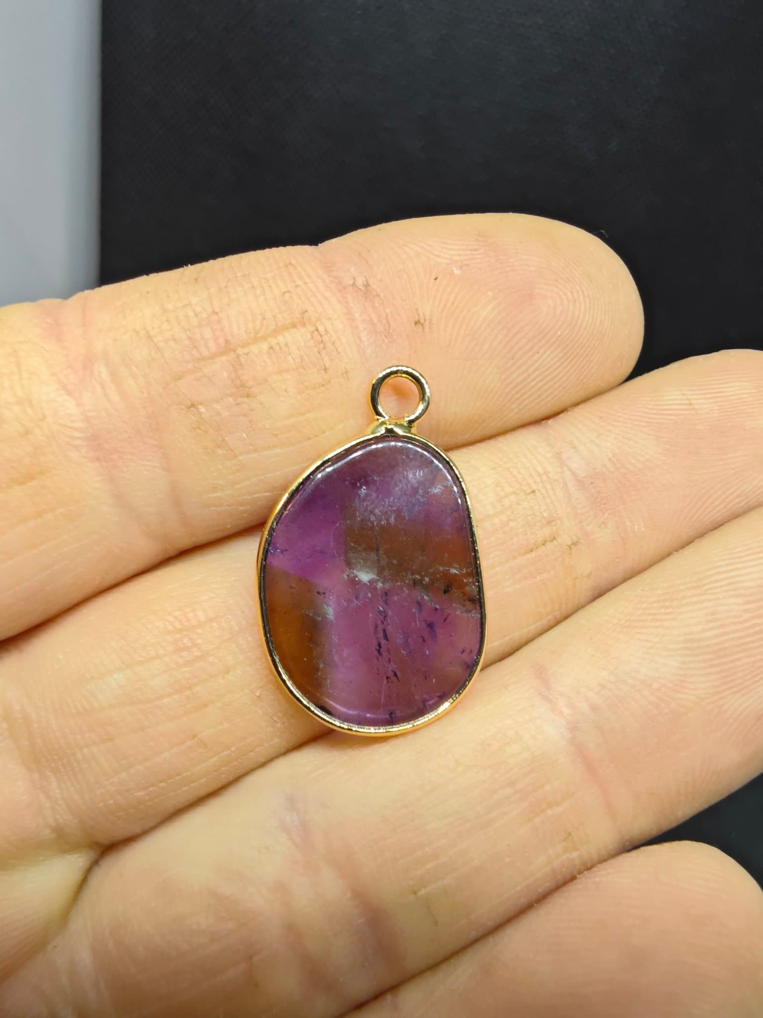 Ametist citrin hänge sten kristall