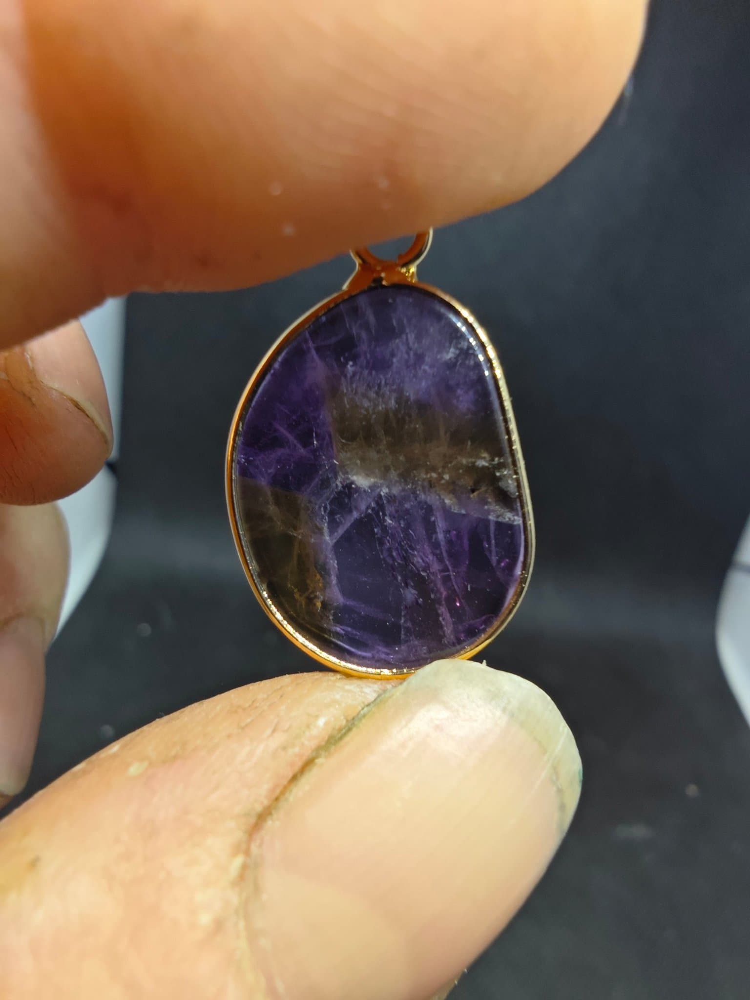 Ametist citrin hänge sten kristall