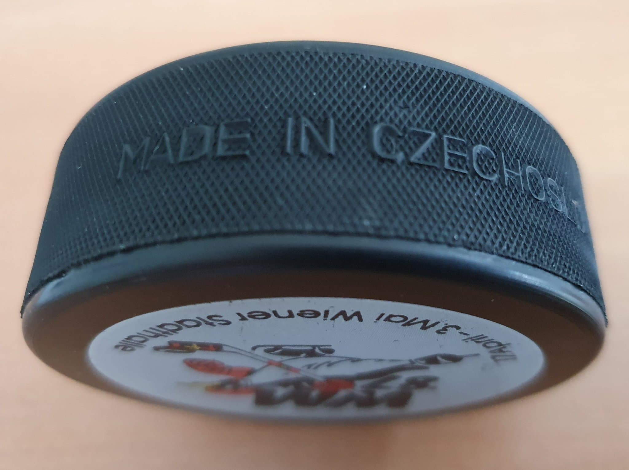 Eishockey Puck WM 1987, made in Czechoslovakia, Super Zustand