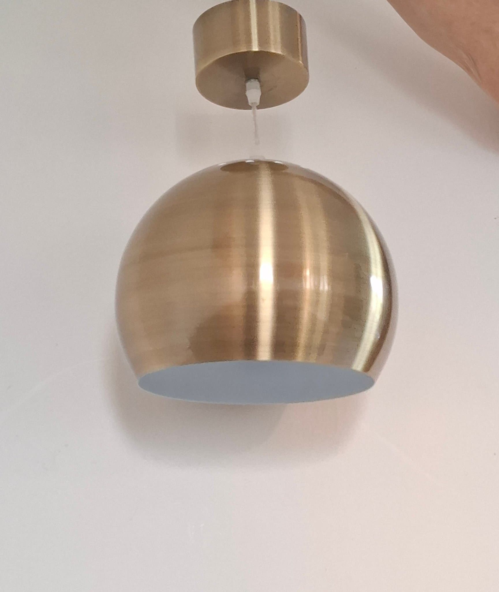 TAKLAMPA ELLOS AB MÄSSING/BORSTAD MÄSSINGSLOOK PENDEL LAMPA METALL BELYSNING