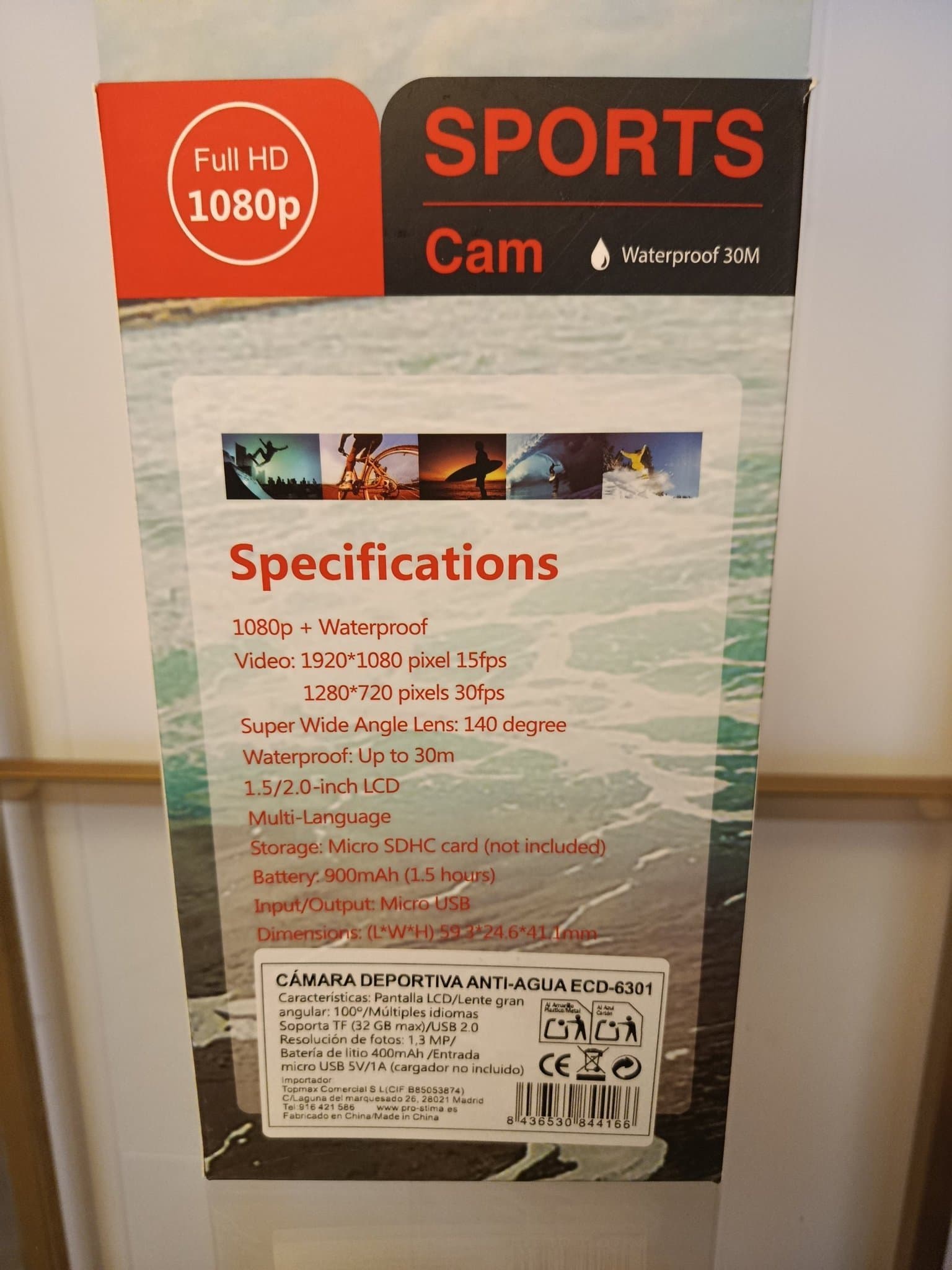 Sports Cam HD 1080p Vattentät