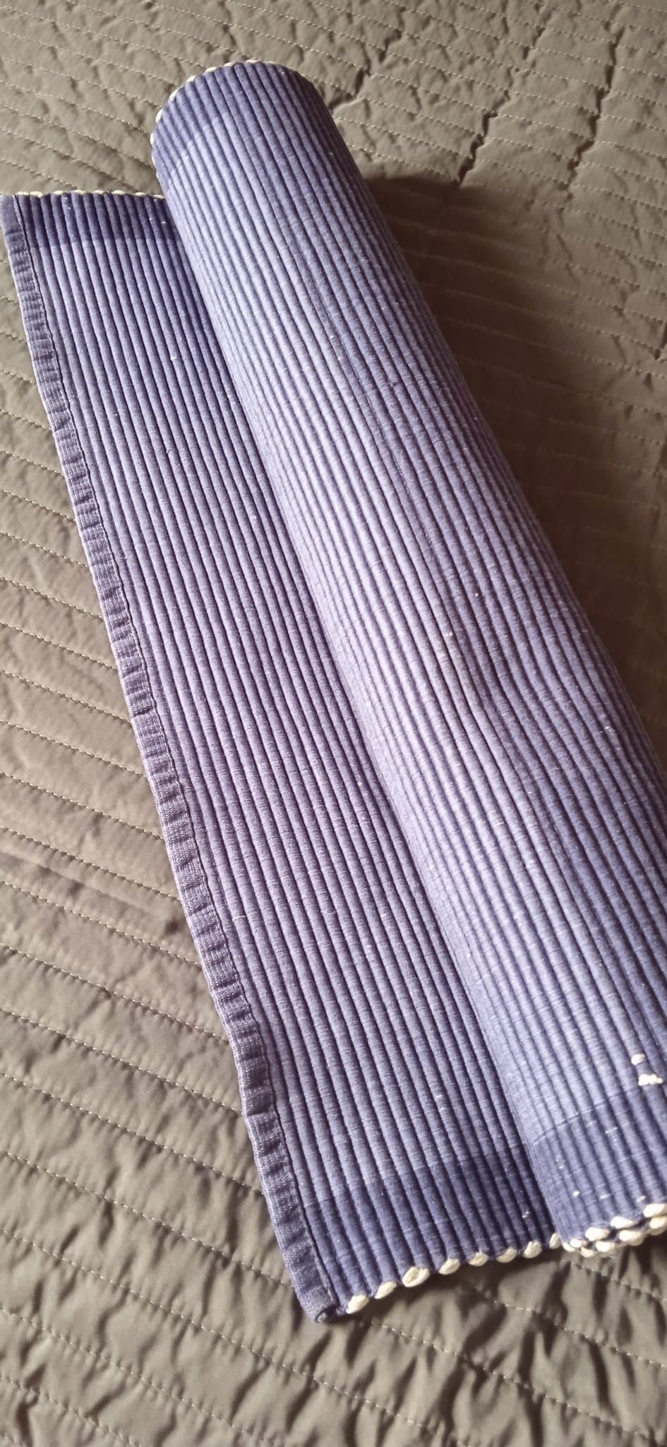 Lila bomull gångmatta i mörk blått - ca 92 x 196 cm