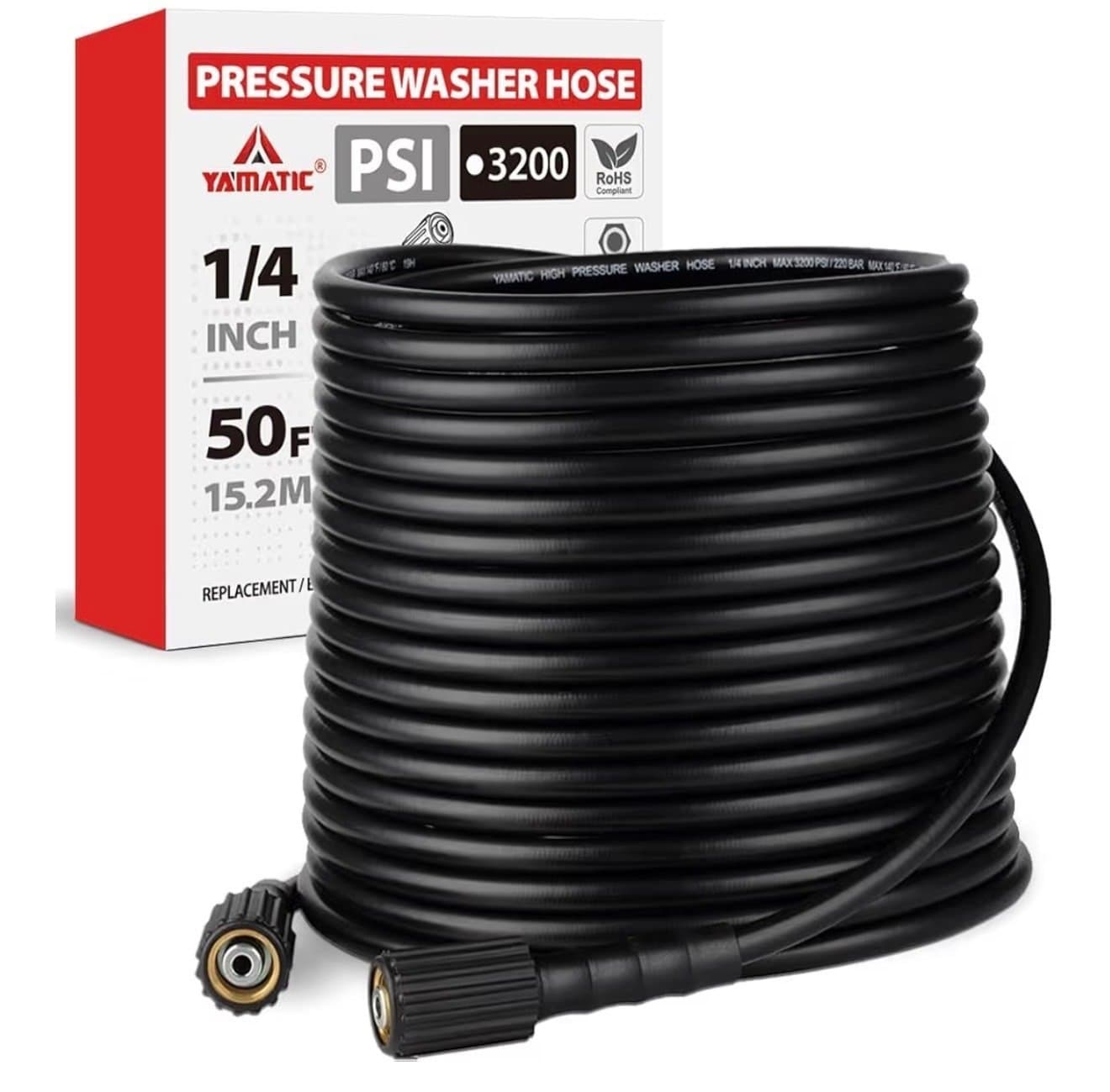 Högtryckstvättsslang 15 m – Kinkfri & slitstark, 220 bar/3200 PSI, universell