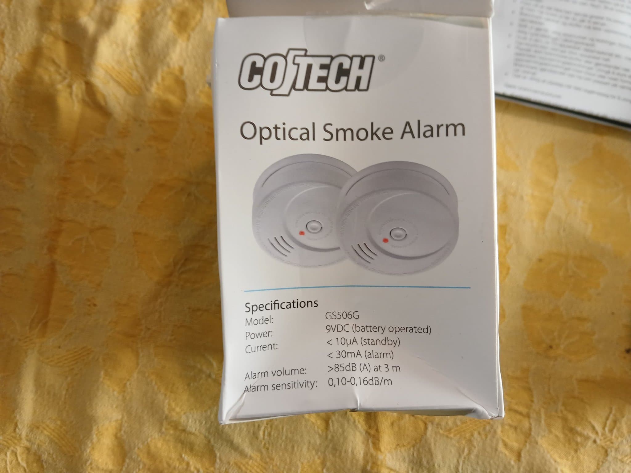 Cotech GS506G Optisk Røykvarsler 2-pak – Batteridrevet 9V