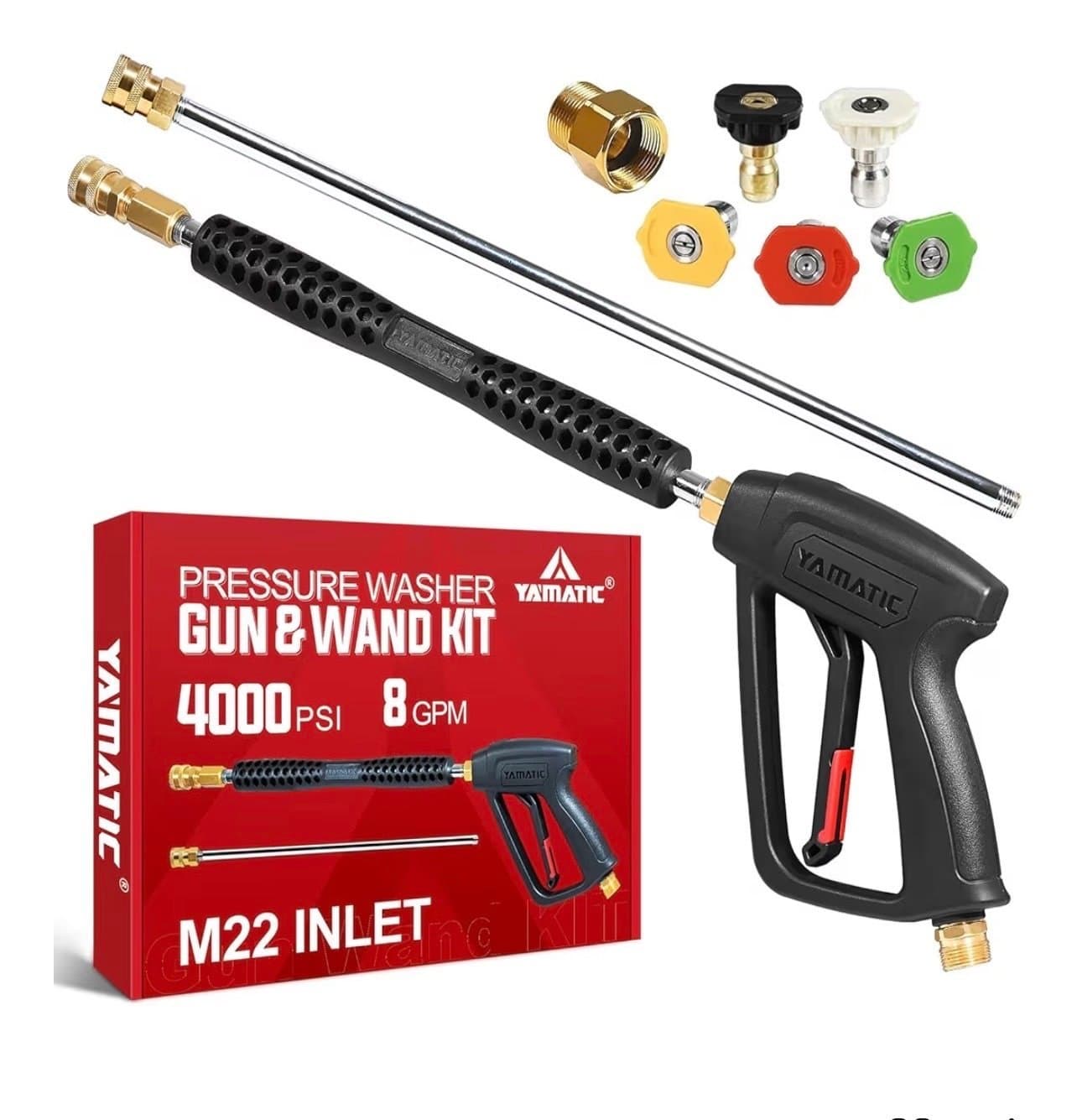 YAMATIC Högtryckstvätt Pistol och Lans Kit, 4000 PSI, 8 GPM