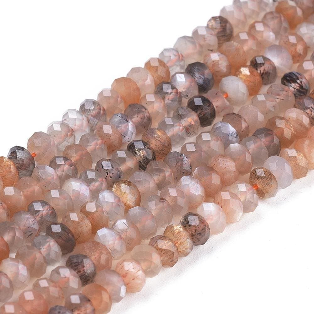 Vacker Sunstone Solsten facetterade pärlor 3,5mm - 1sträng