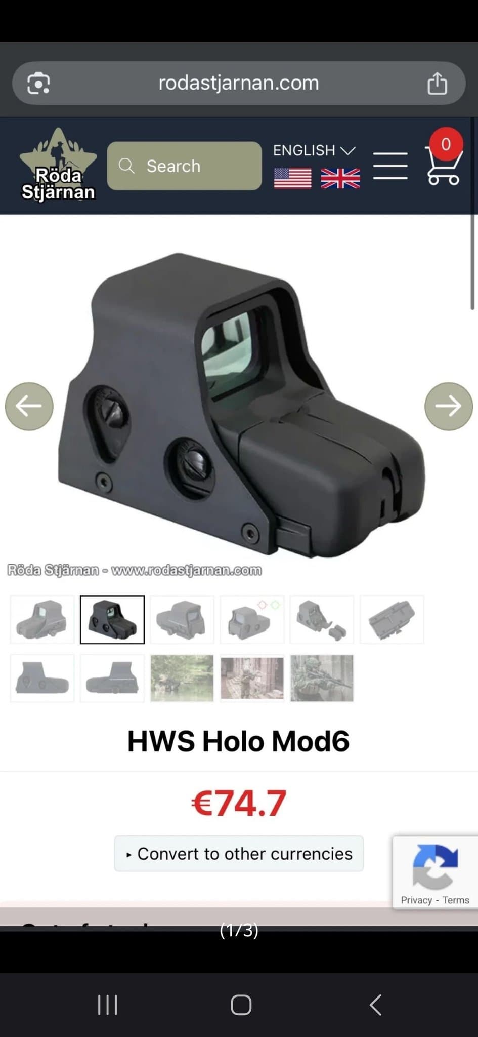 HWS Holo Mod6 airsoft Holographic sight