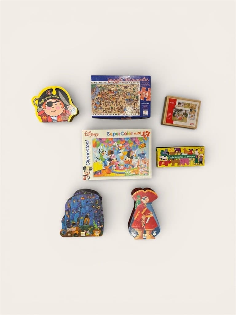 Stort Pusselpaket – 7 st (Disney, Djeco, Goki m.m.)