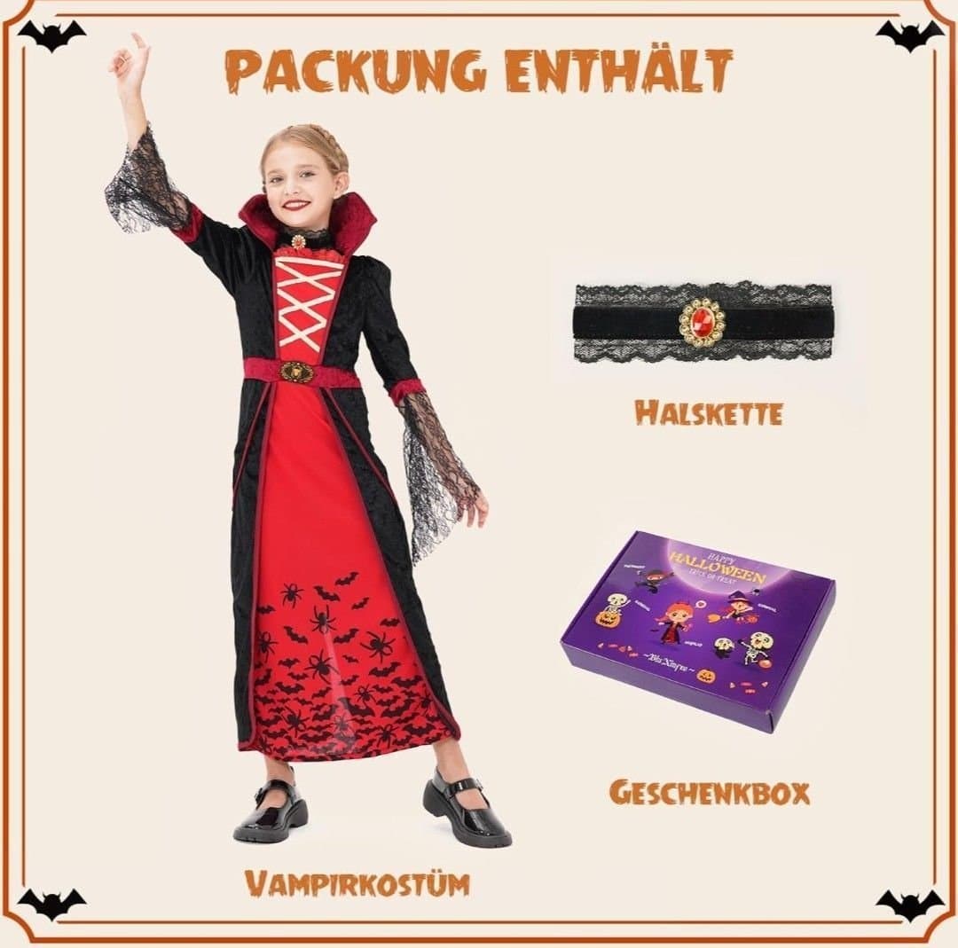 Vampyrkostym för barn stl M för 8-10 år