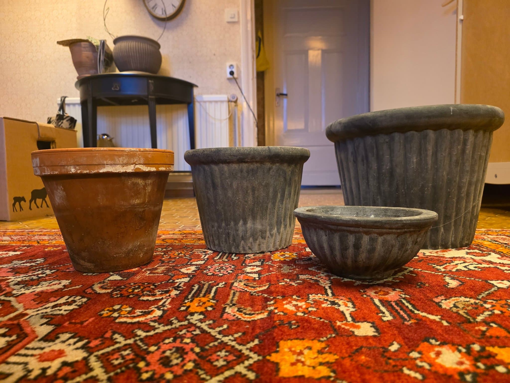 Krukor - 4 stycken stora terracotta lerkrukor