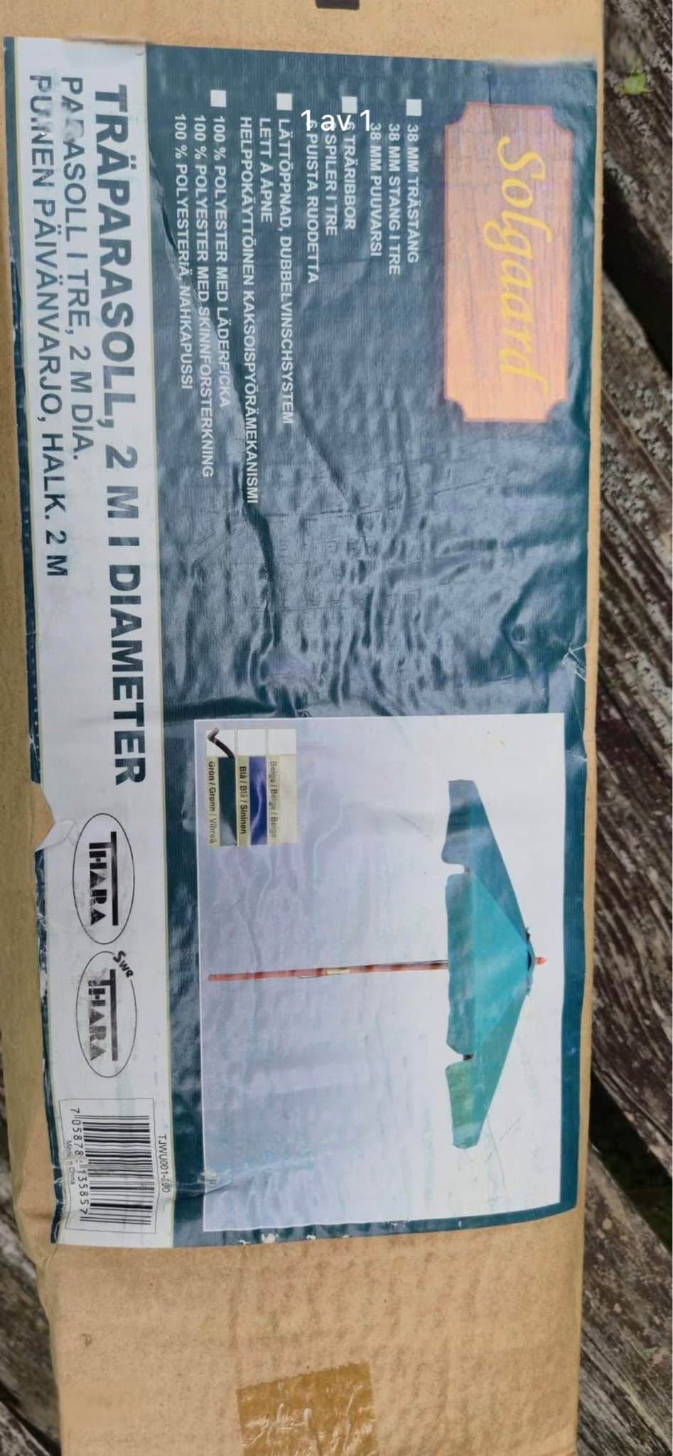 Träparasoll 2 m diameter