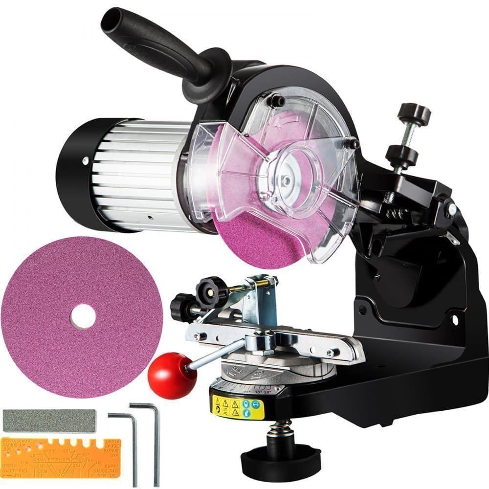 3000RPM motorsågs kedjeslipare med arbetsljus och skydd,solid aluminiumstruktur