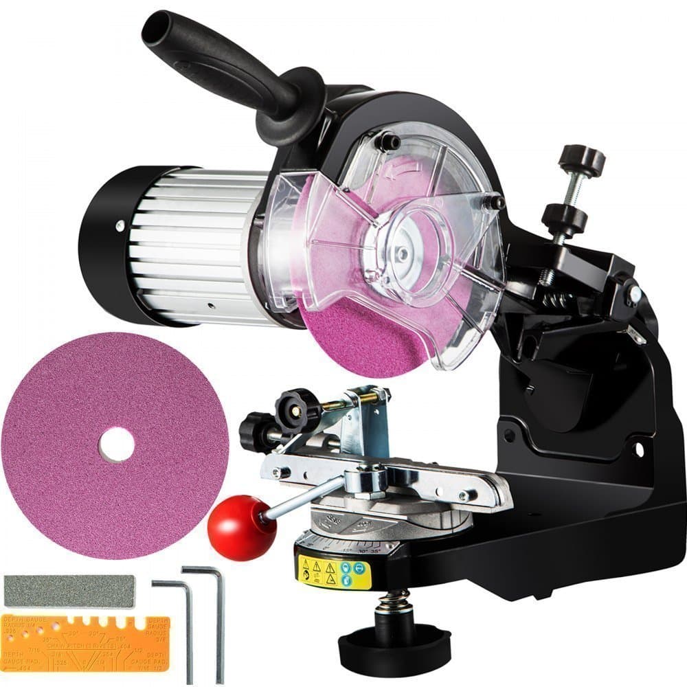 3000RPM motorsågs kedjeslipare med arbetsljus och skydd,solid aluminiumstruktur