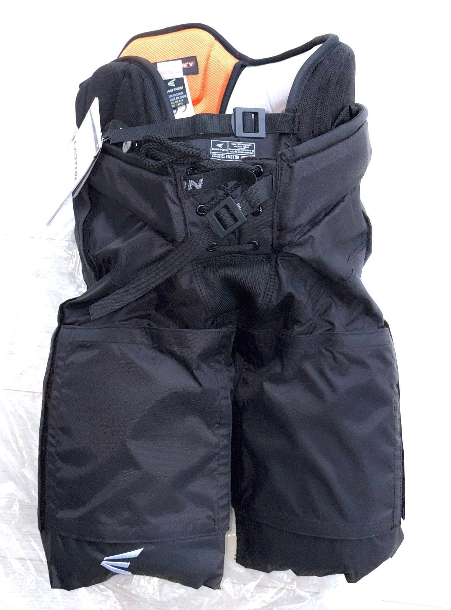 ? EASTON SYNERGY ST16 VELKRO Ishockeybyxor, stl. S, svart, nya, RAR ?