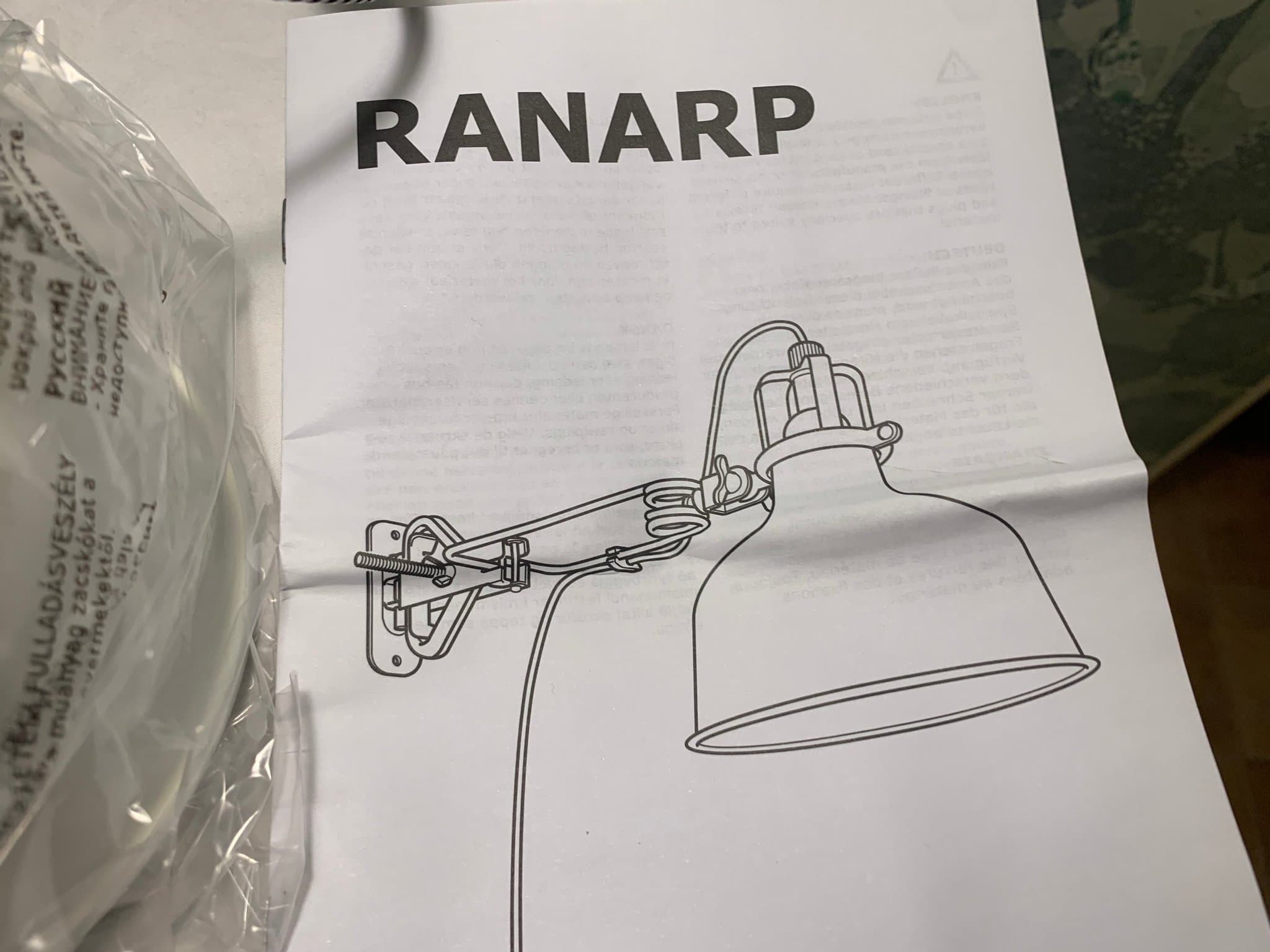 IKEA RANARP Klämlampa med LED-lampa, vit