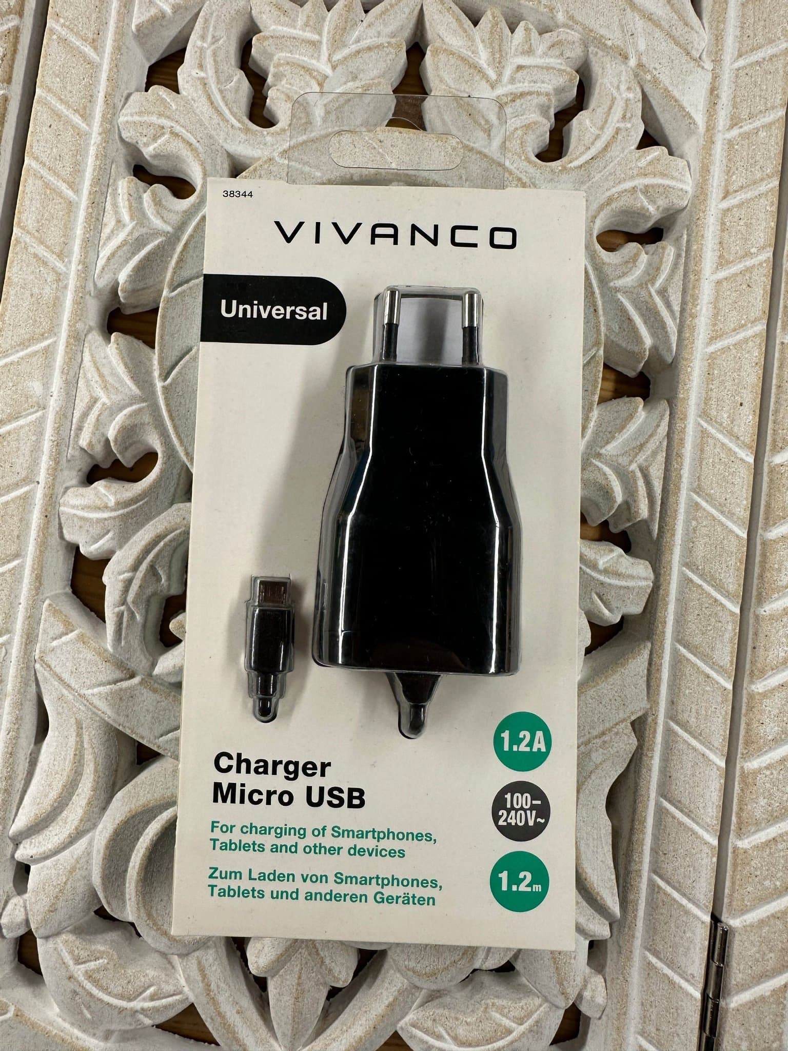 Vivanco Universalladdare Micro-USB (1.2m kabel) – 1.2A