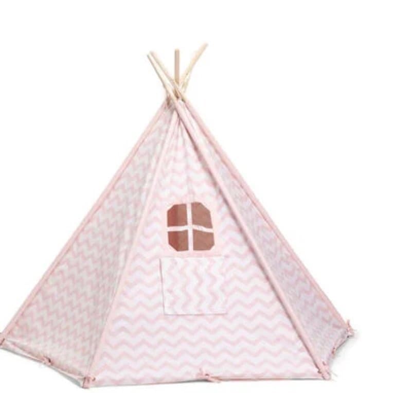 Tält för barn - Rosa med vita sicksack tipitält Alice och fox