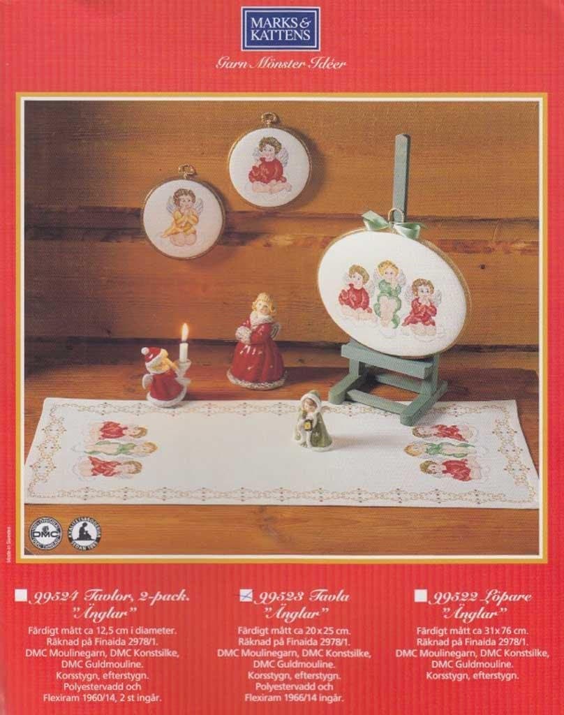 ** TAVLA med TRE SÖTA ÄNGLAR till JUL ** KOMPLETT MED RAM **