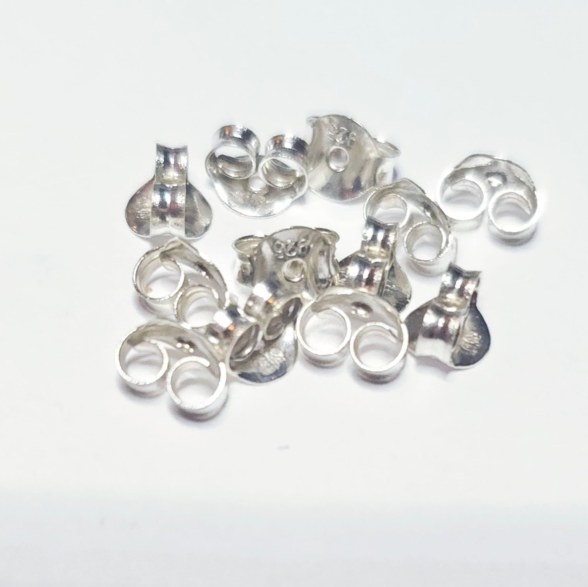 12 styck sterling silver snurrebuss bakstycke örhängen