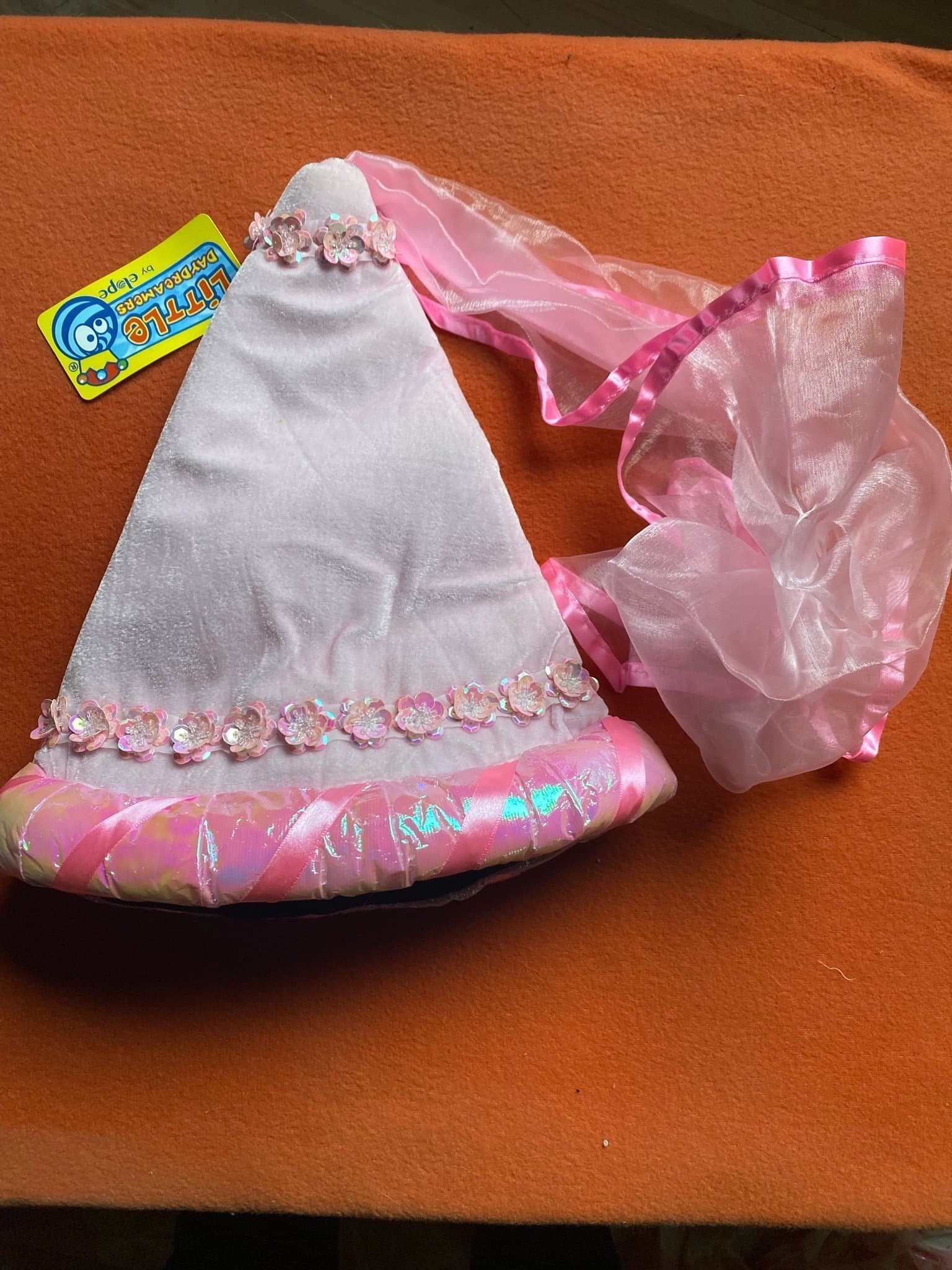 Rosa Prinsesshatt med Slöja - utklädning/maskerad