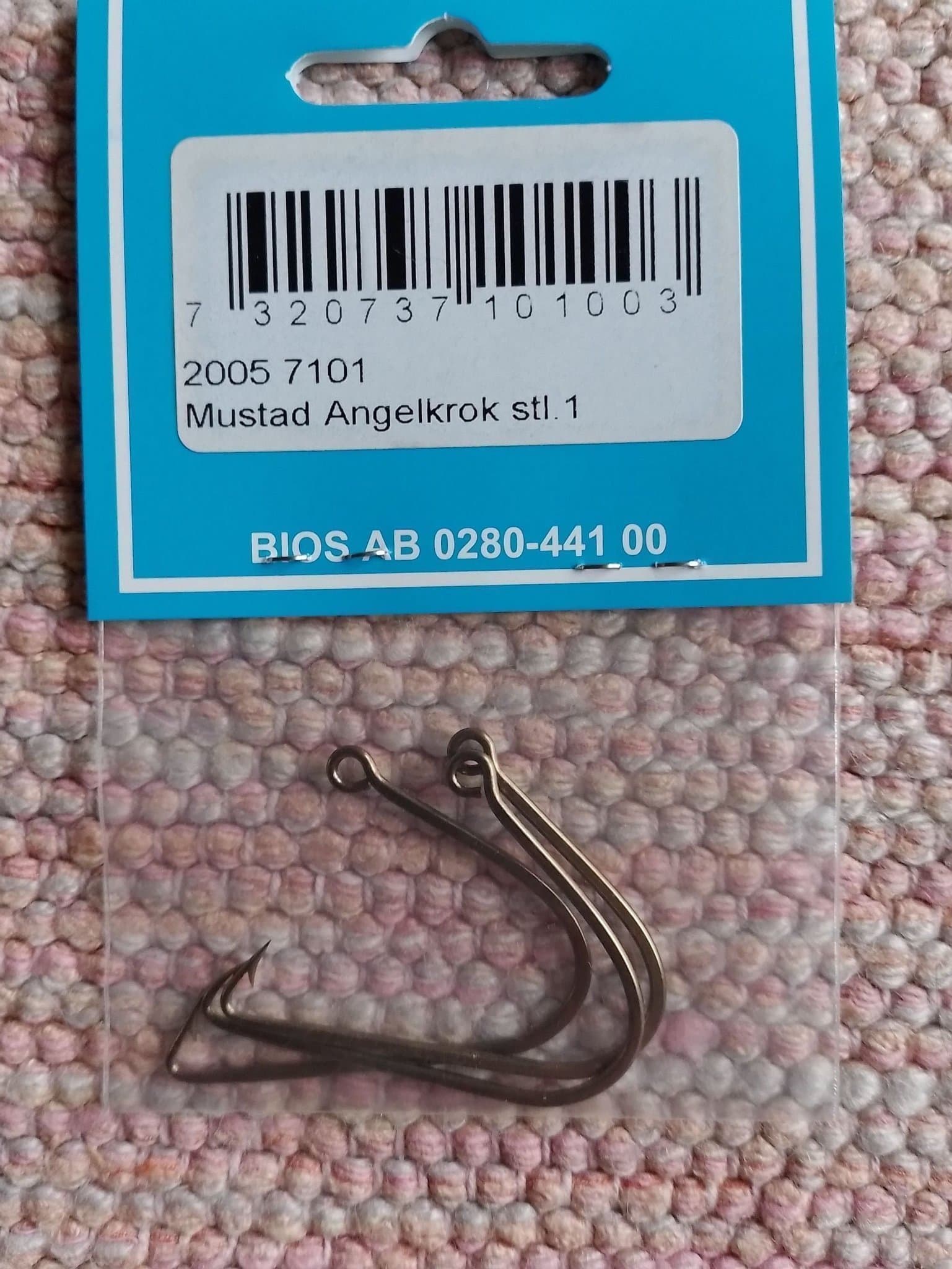Mustad Angelkrok stl 1, isfiske,vinterfiske