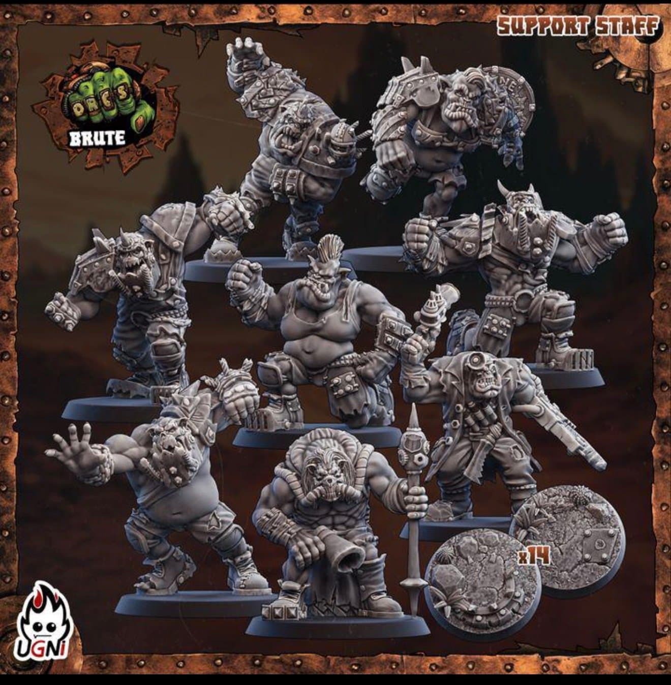 Black Orcs support Team(Mad Max Style),Dungeon bowl Fantasy football,blood bowl