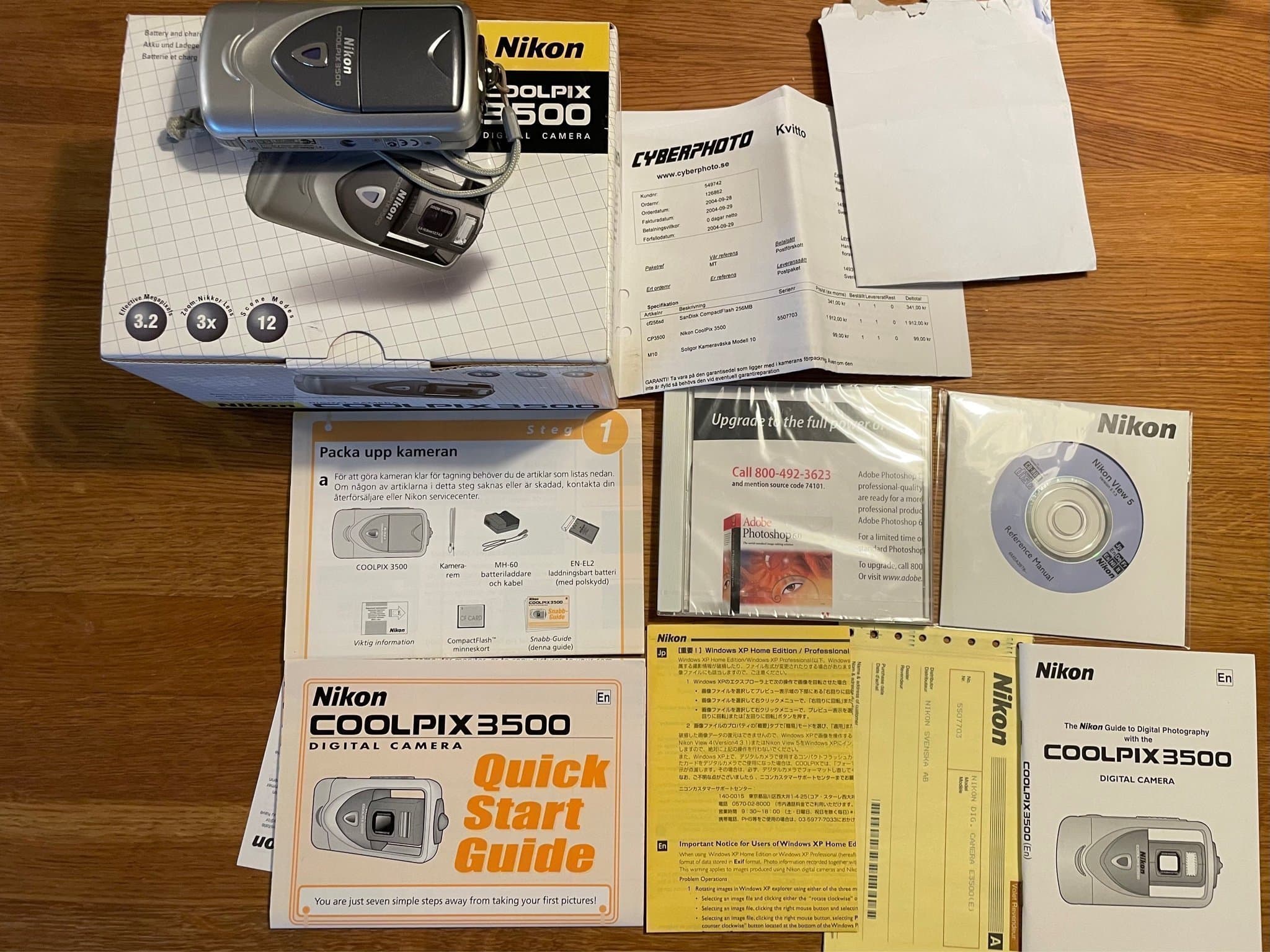 NIKON Coolpix 3500 - Med orginalförpackning, kvitto photoshop mm