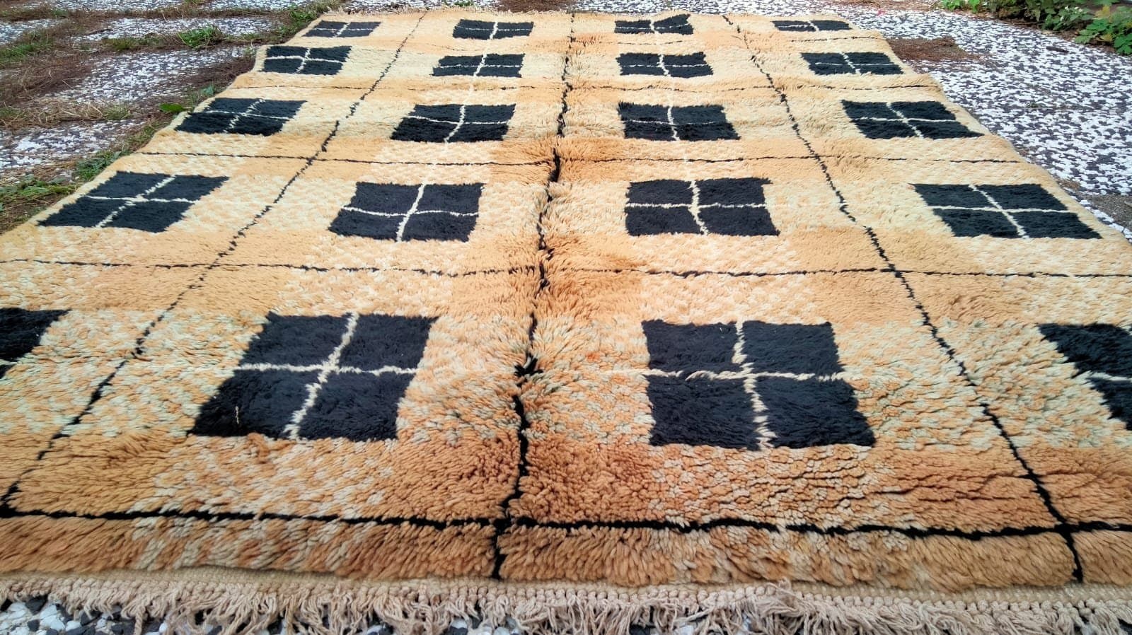 Handknuten Berber-matta - 197x135cm