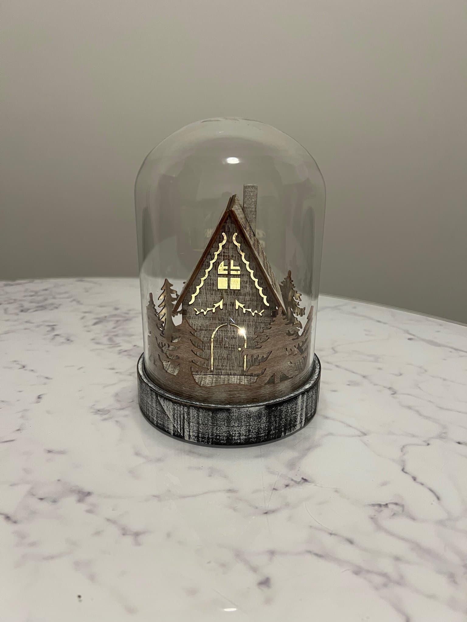 Dekorativ Glas Dom med LED Belysning