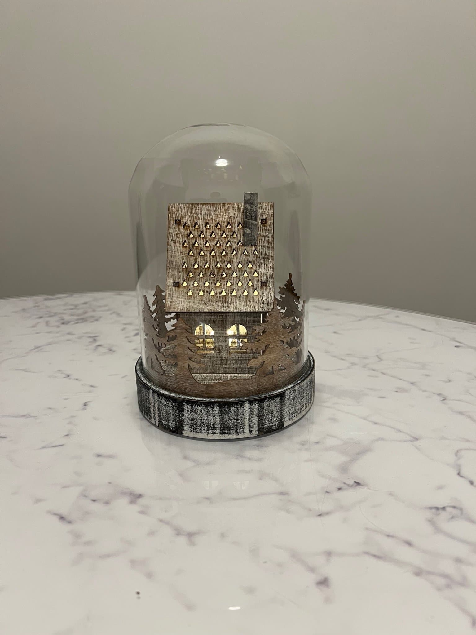 Dekorativ Glas Dom med LED Belysning