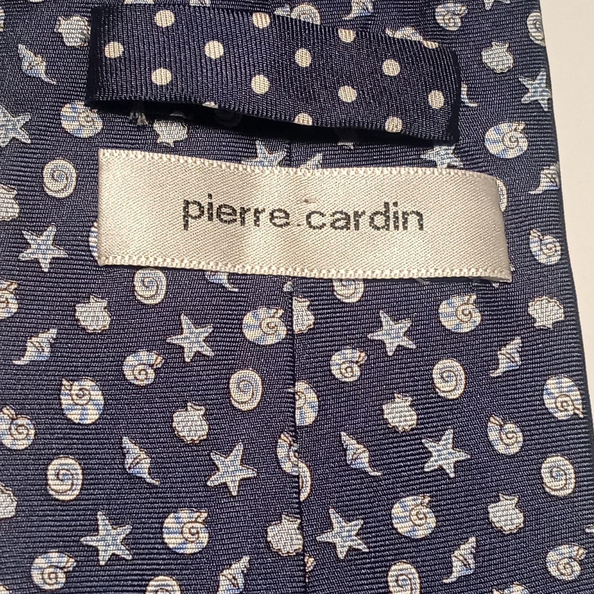 Pierre Cardin mörkblå slips - Siden - 9 cm bred -