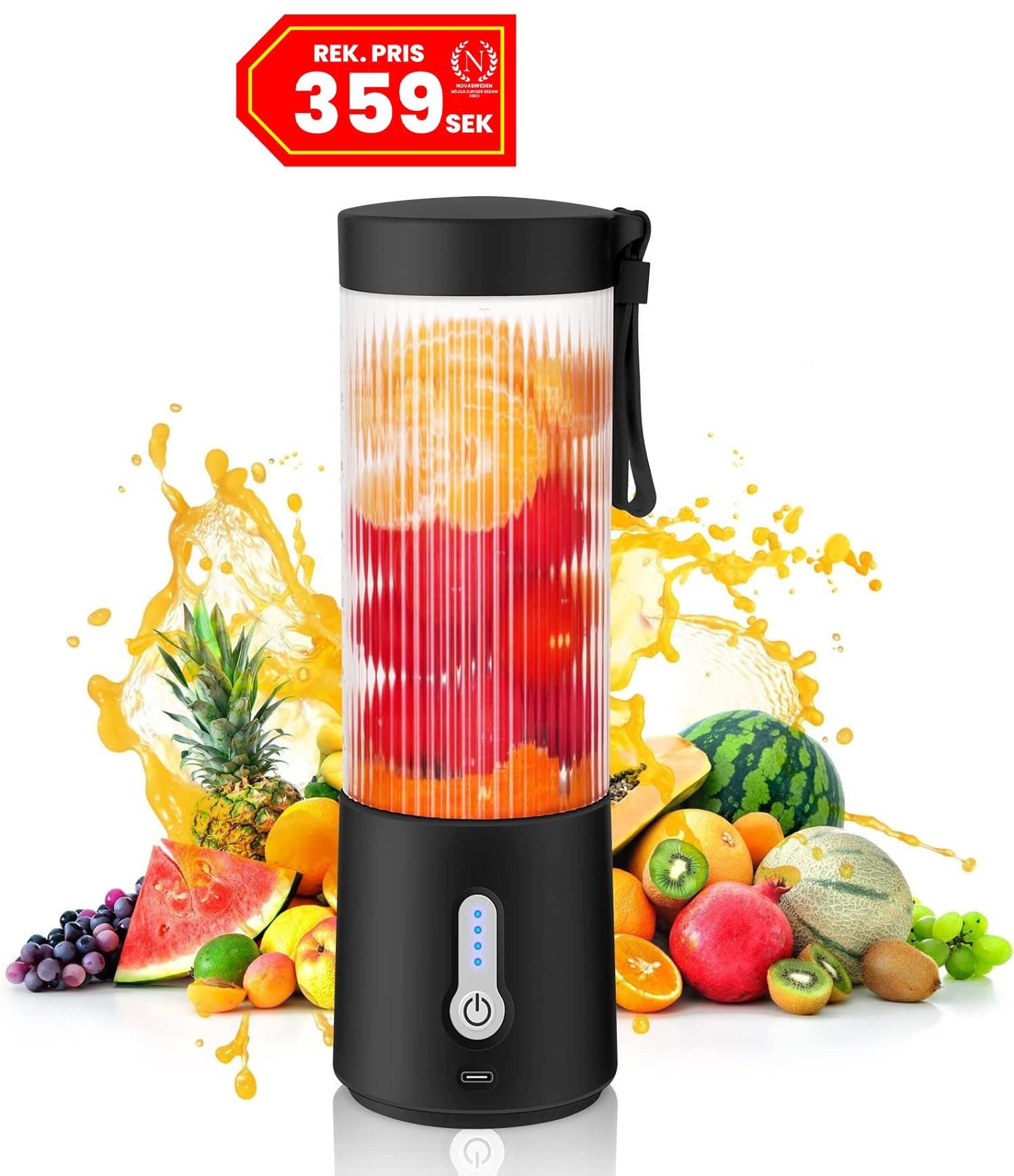 Laddbar Personal Size Blender • 450ml • USB • 4000mAh • USB-C • ÅB