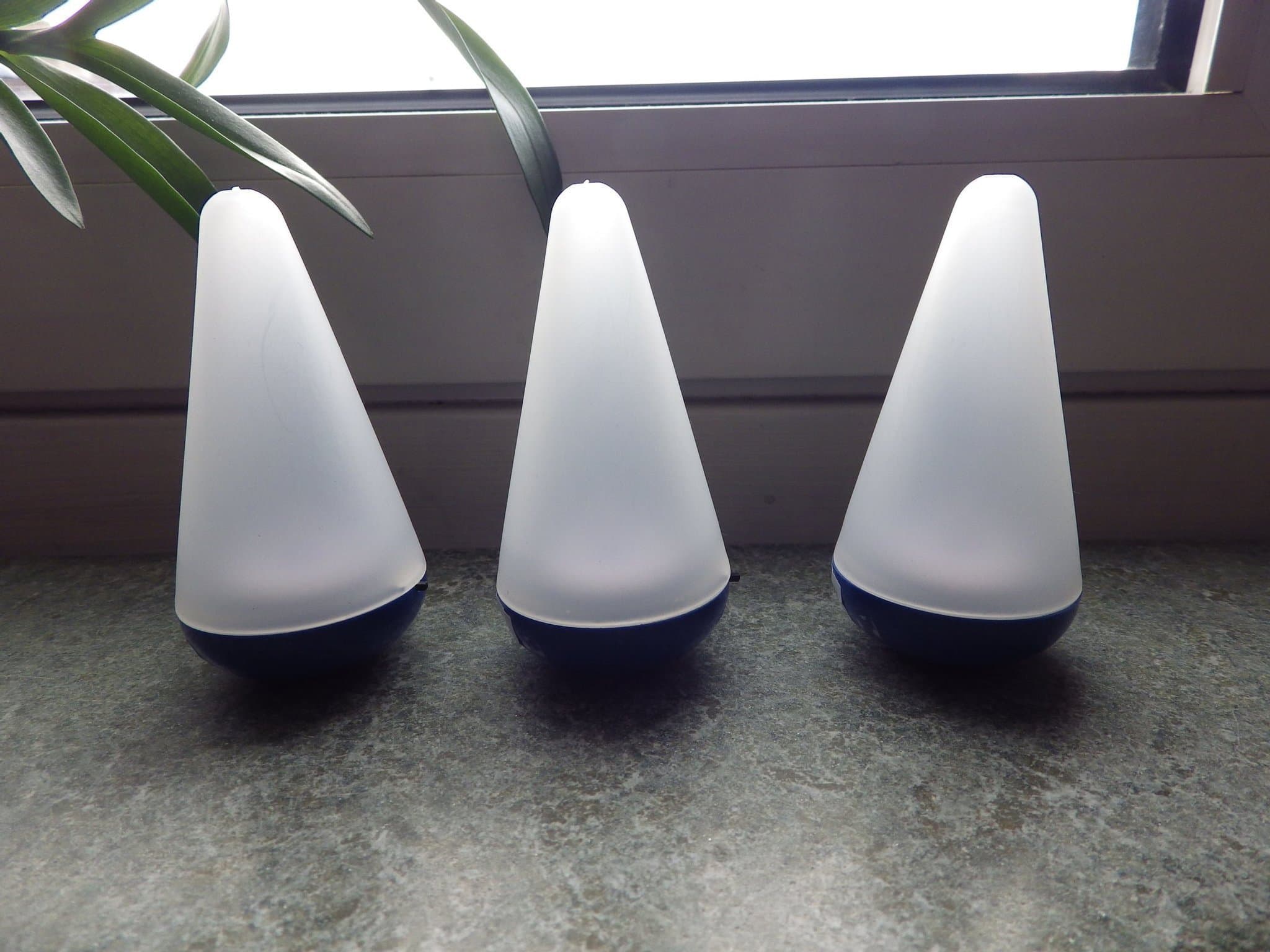 SOLVINDEN 3 st Ledlampor, BLÅ BOJ för batteri, IKEA. Använda en gång. Nyskick