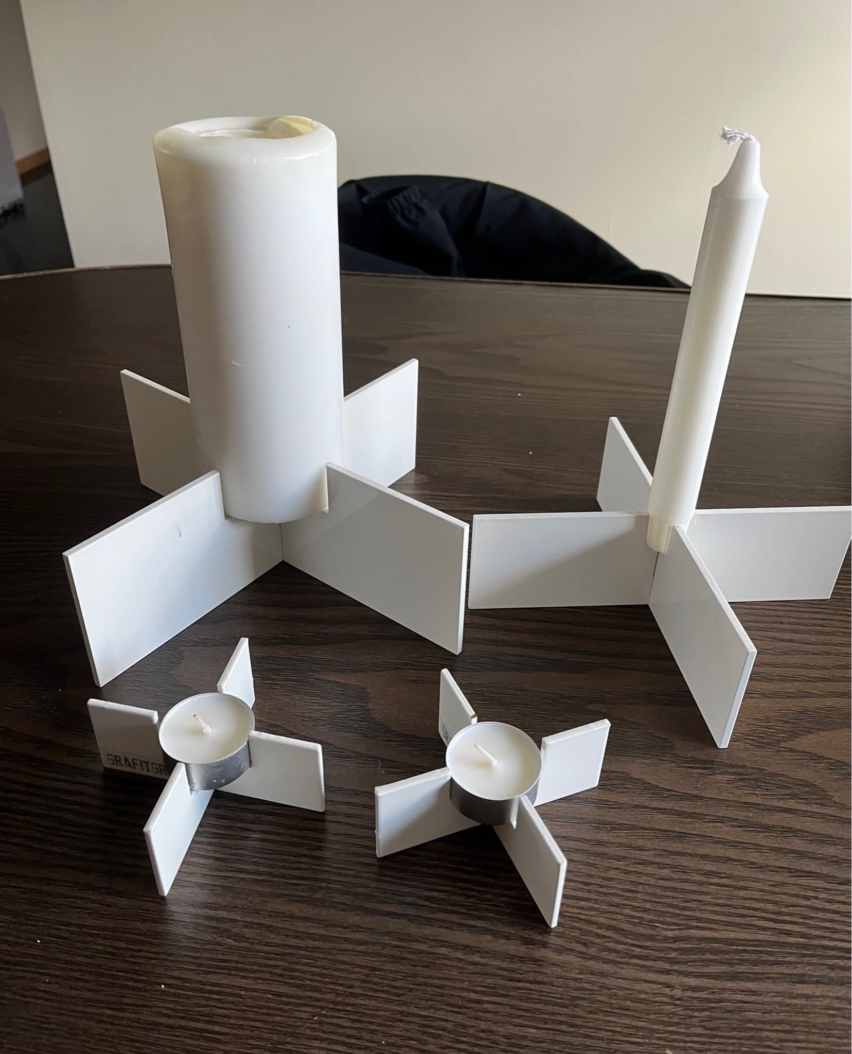 GRAFITGRÅ Ljusstakar, 5 st