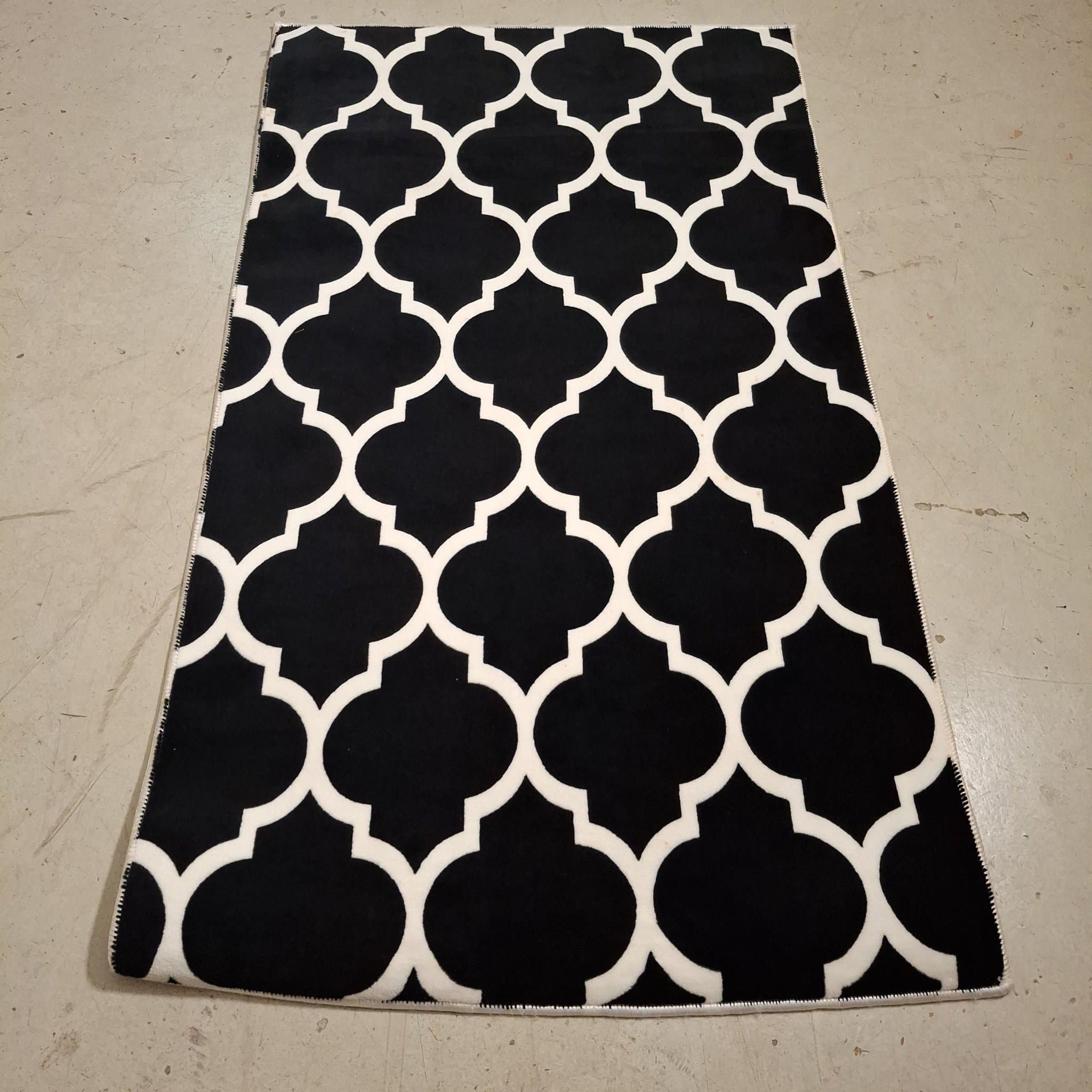 Svart och vit matta Gångmatta 80x140