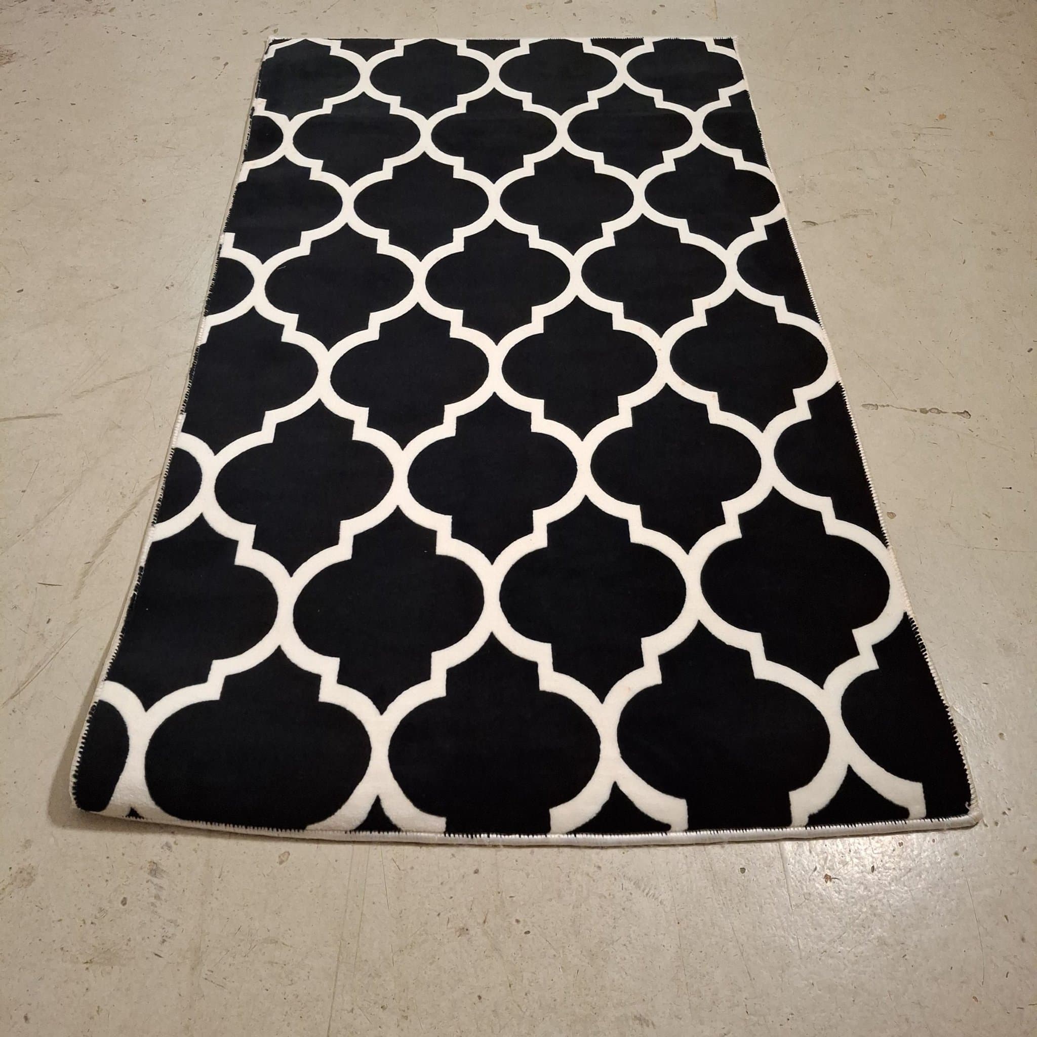 Svart och vit matta Gångmatta 80x140