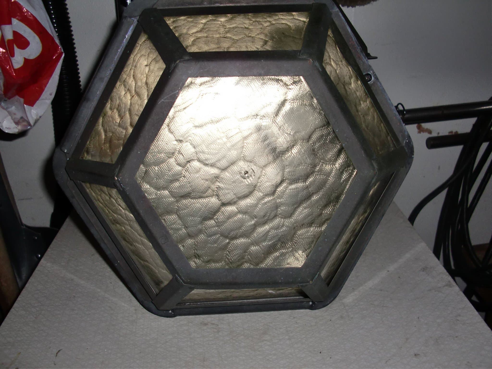 Ute armatur 4 st 12 cm hög Längd 29 X 33 cm svart och glas.