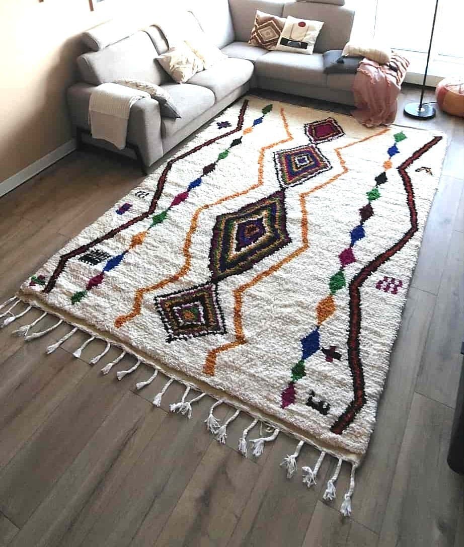 Matta Marockansk 310-212 cm Berbermatta ull ny matta orientaliskt tyg