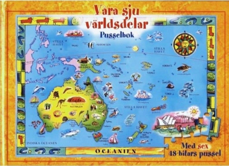 Våra sju världsdelar : pusselbok