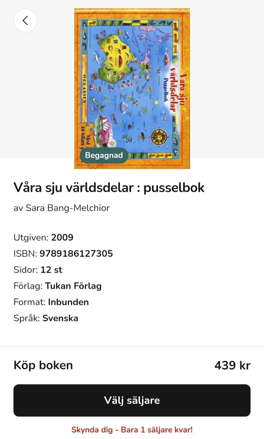 Våra sju världsdelar : pusselbok