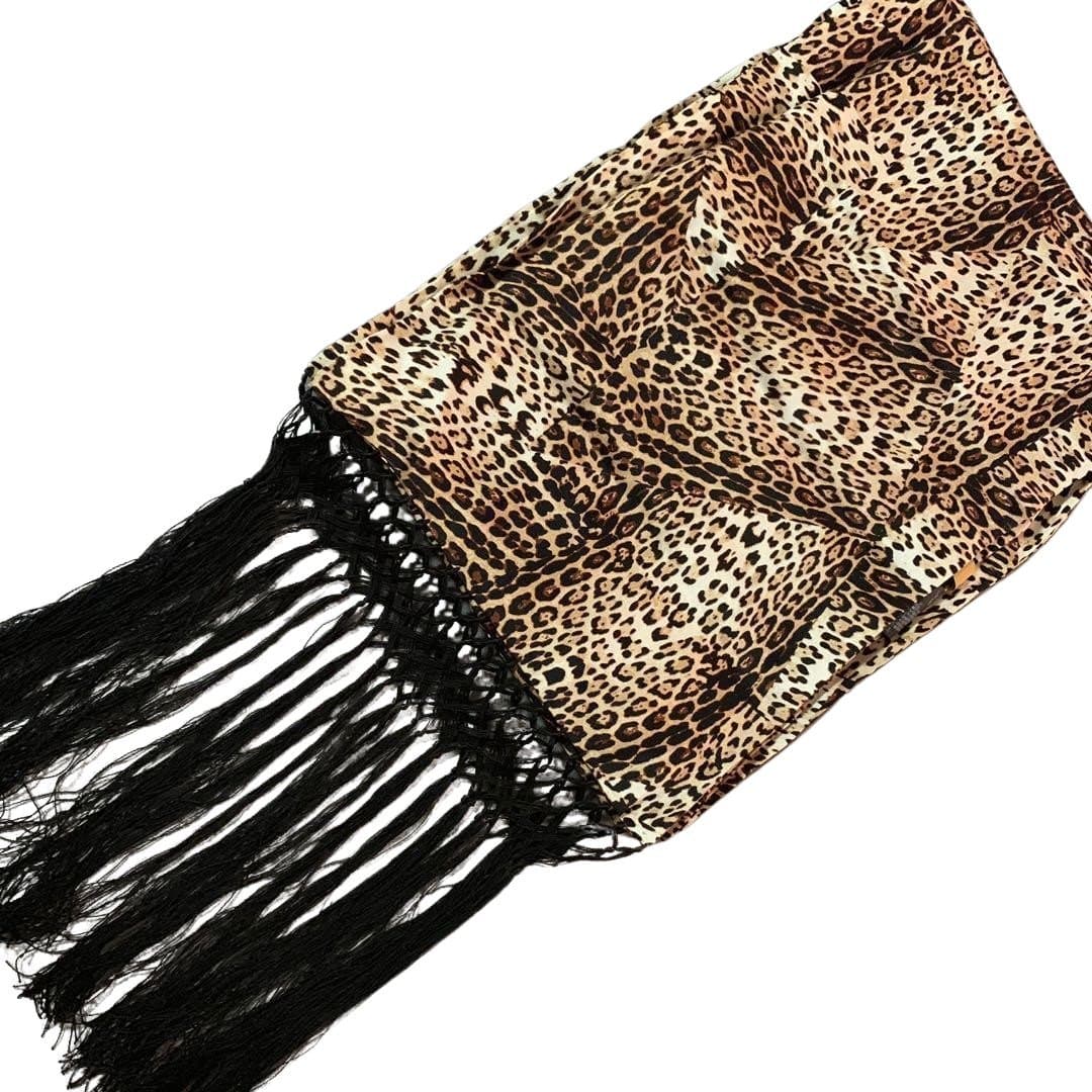 HELT NY! Roberto Cavalli x H&M Leopard Mönstrad Unisex Scarf Sjal i 100% Siden