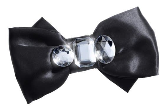 Helt NY! Sonia Rykiel H&M Svart Rosett Brosch med Strass i 100% Siden