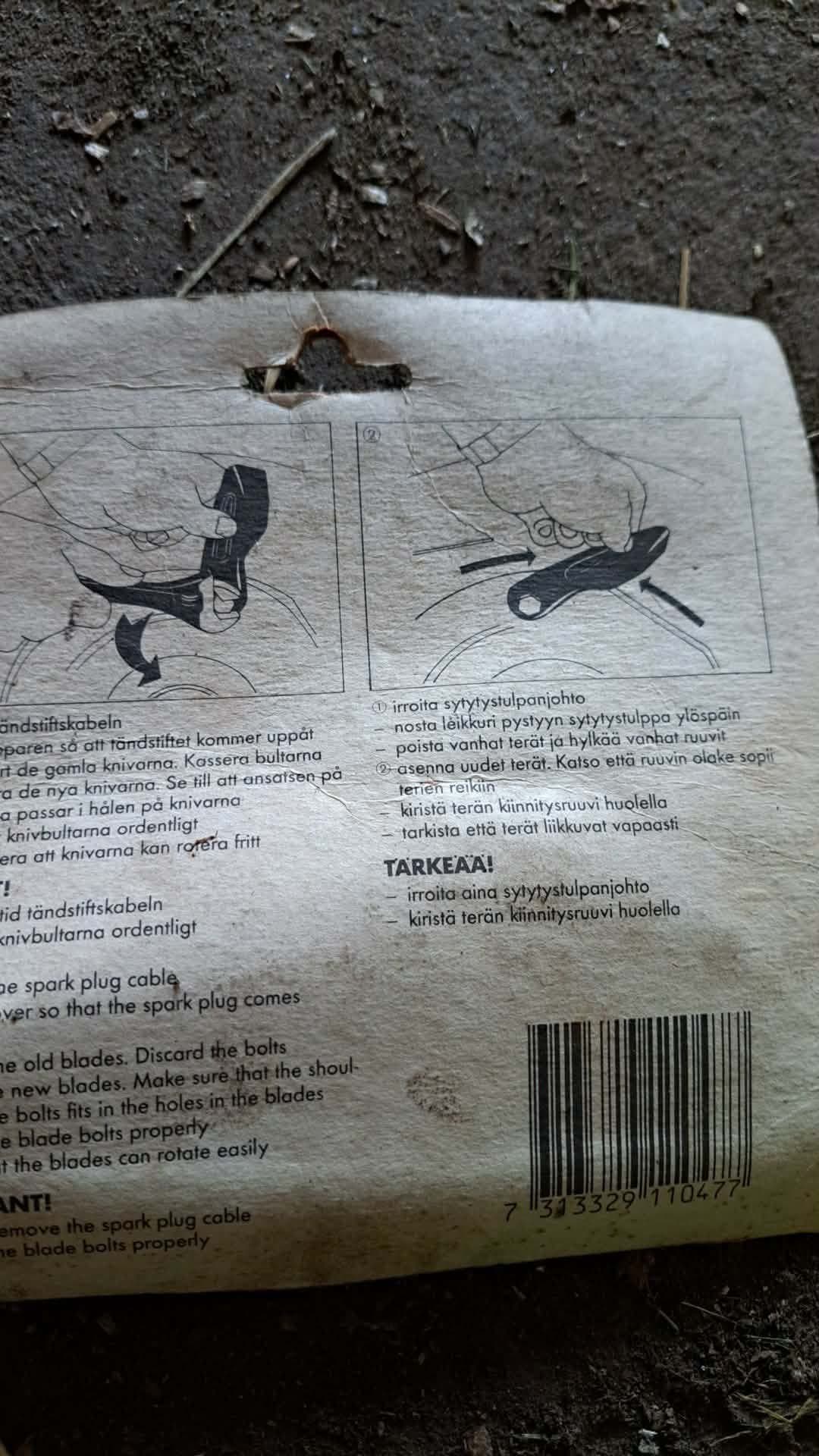 Stiga kniv till gräsklippare