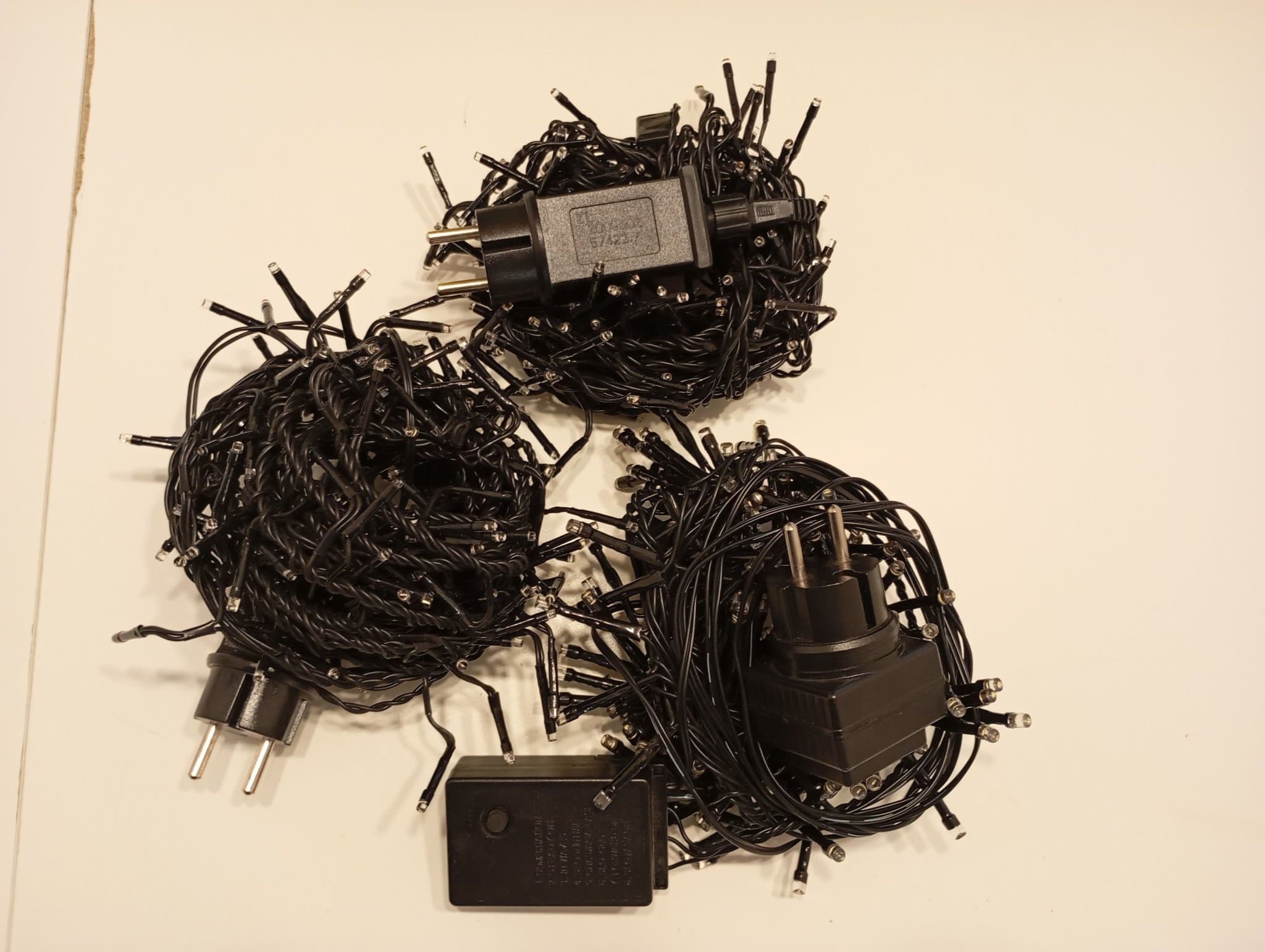 3-pack LED-ljusslingor med strömadapter