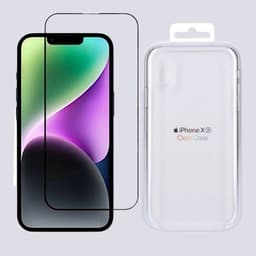 [Paket] iPhone Xr - Apple Clear Case + 9H Härdat Glas Skärmskydd