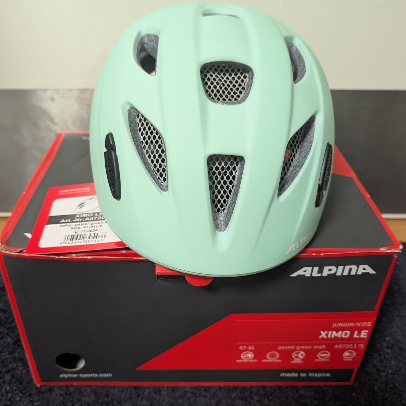 Alpina XIMO L.E. Cykelhjälm (med LED) Pastel-Green Matt - Storlek S (47–51 cm)