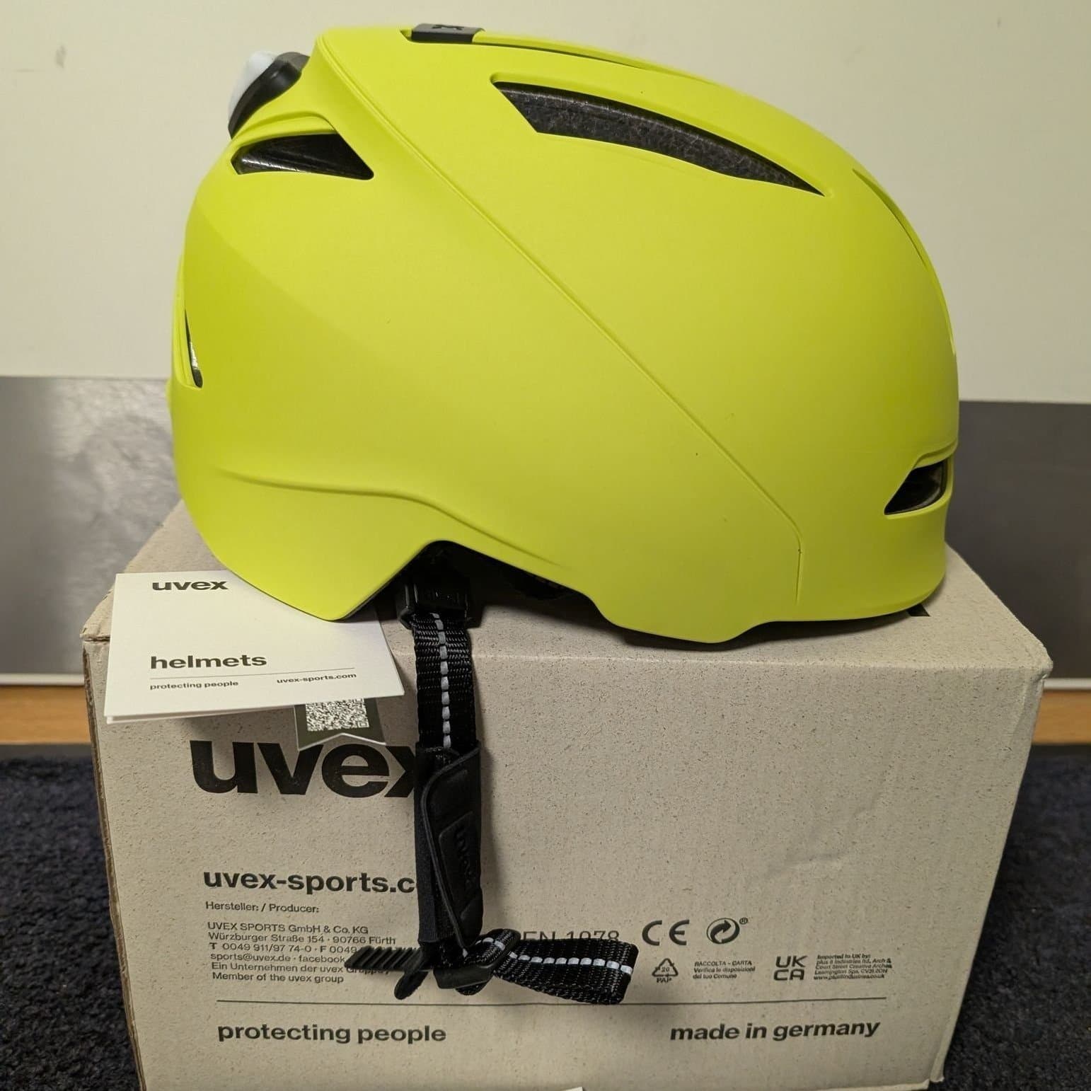 uvex urban planet LED Cykelhjälm Matt Lime - Storlek L (58-61 cm)