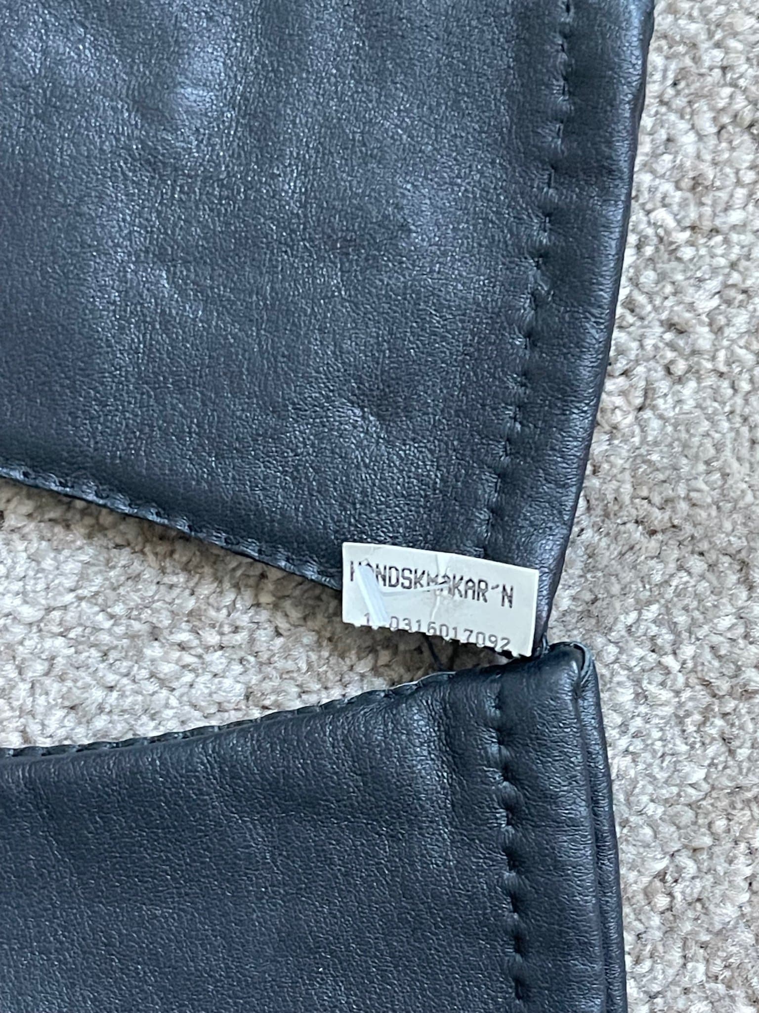 HANDSKMAKAREN svarta Läder handskar, storlek 7 helt nya