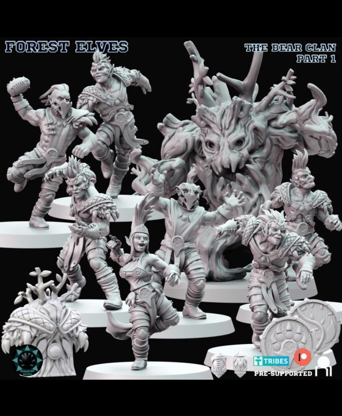 Forest elves of the Bear Clan Team 1+2, Blood Bowl,Dungeon bowl Fantasy football