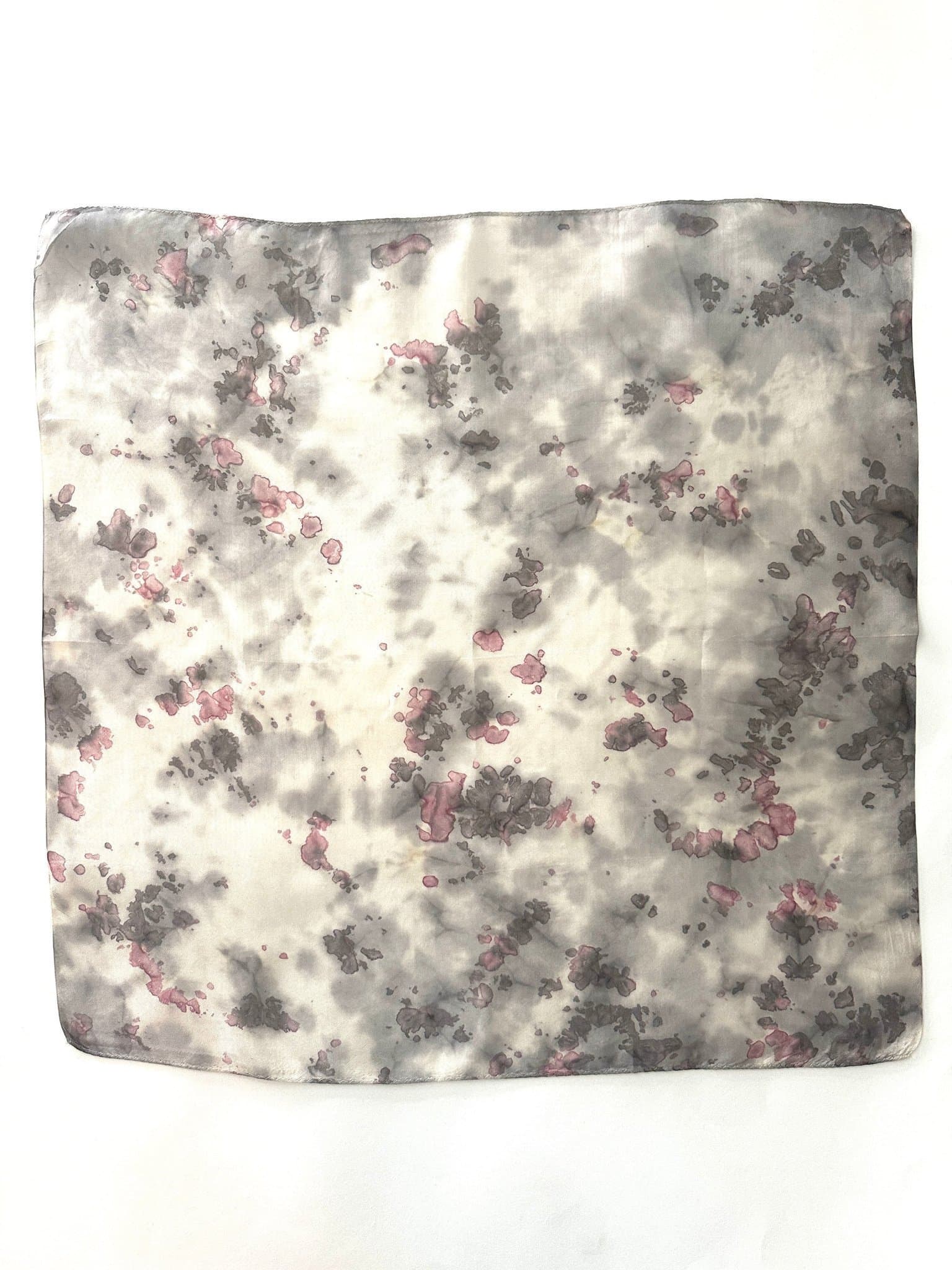 En handgjord naturligt färgämne grå och rosa scarf / konstsilke (Rayon)